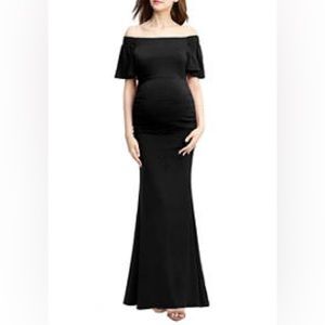 Kimi & Kai Maternity Abigail Off-Shoulder Maxi Dress